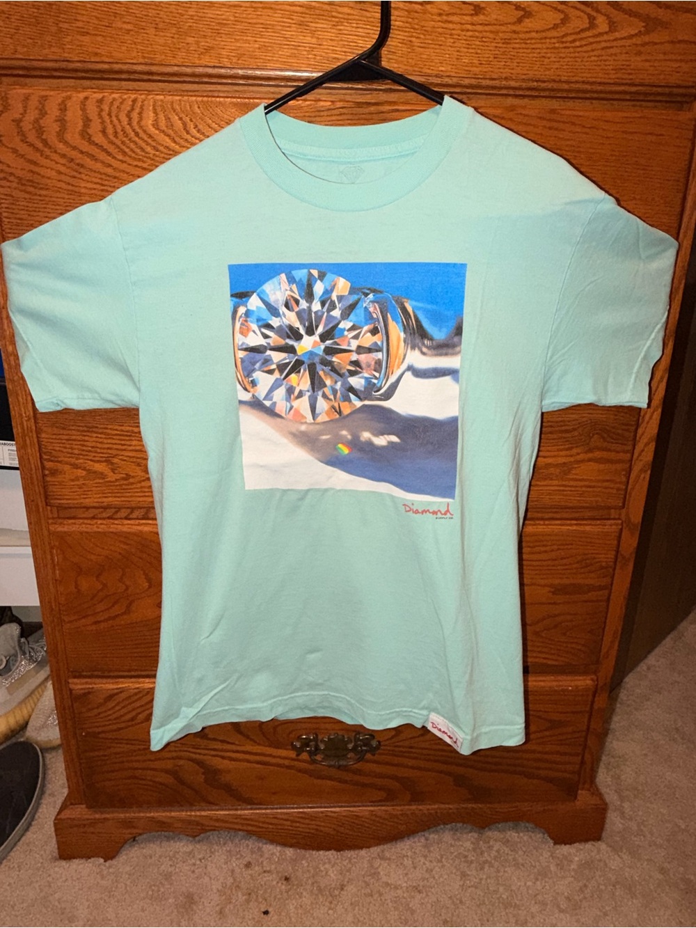 Diamond Supply Co. Mint Green Graphic Tee with Diamond Print